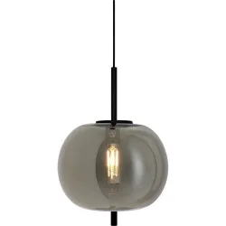 Pendellampe Eveline Grau/Schwarz Glas/Metall 30 cm 120 cm - Farbe: Smoke Grau/Schwarz - Material: Metall/Glas - Pendellampe