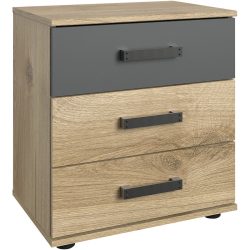 Nachttisch Jasmin Braun/Grau Holzwerkstoff 52 cm - Farbe: Eiche, Graphit - Nachttisch