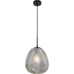 Pendellampe Ilda Schwarz/Grau Glas/Metall 26 cm 130 cm - Farbe: Schwarz/Smoky - Material: Metall/Glas - Pendellampe