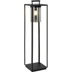 Aussenlampe Benne Schwarz Glas/Metall 24 cm 101 cm - Material: Metall/Glas - Aussenlampe