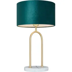 Tischlampe Eulo Grün/Weiss Metall/Stoff 20 cm 50 cm - Material: Metall/ Stoff - Tischlampe