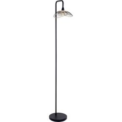 Stehlampe Cate Schwarz/Braun Metall 34 cm 155 cm - Farbe: schwarz, natur - Stehlampe