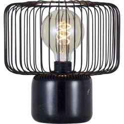 Tischlampe Devis Schwarz Metall 25 cm 25 cm - Farbe: Marmor schwarz - Material: Marmor/Metall - Tischlampe