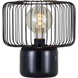 Tischlampe Devis Schwarz Metall 25 cm 25 cm - Farbe: Marmor schwarz - Material: Marmor/Metall - Tischlampe