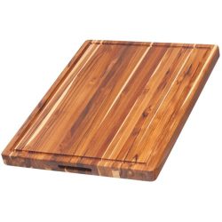 TEAKHAUS Schneidebrett Teak Haus Braun Holz 38 cm 51 cm - Farbe: natur - Material: Teakholz massiv - Schneidebrett