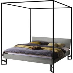 Hasena Himmelbett Frank Grau MDF 160 x 200 cm - Farbe: betongrau - Himmelbett