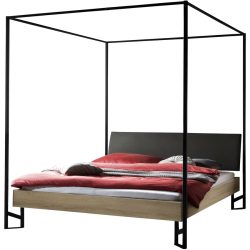 Hasena Himmelbett Eret Braun Holz 160 x 200 cm - Farbe: Eiche sägerau - Material: MDF - Himmelbett