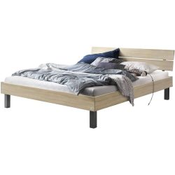 Hasena Bett Junka Braun MDF 140 x 200 cm - Farbe: Eiche sägerau - Bett