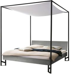 Hasena Himmelbett Mures Grau MDF 160 x 200 cm - Farbe: betongrau - Himmelbett