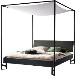 Hasena Himmelbett Migos Grau Holz 160 x 200 cm - Farbe: anthrazit - Material: MDF - Himmelbett