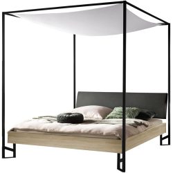 Hasena Himmelbett Migos Braun Holz 140 x 200 cm - Farbe: Eiche sägerau - Material: MDF - Himmelbett
