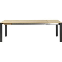 Esstisch ausziehbar Caleb Braun/Schwarz Holz/Metall 160 cm - Farbe: natur, schwarz - Material: Eiche, Metall - Esstisch ausziehbar