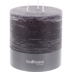 Balthasar Kerze Rustico dunkelgrau H12 cm D12 cm, Brenndauer 80h - Material: Wachs - Kerze