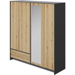 Schrank Zaym Braun Holzwerkstoff 197 cm 61 cm 213 cm - Farbe: Eiche Dekor - Schrank