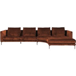 Ecksofa Lovis Orange Stoff 371 cm 177 cm - Ecksofa