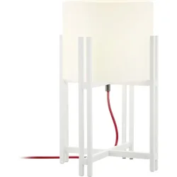 Designer-Tischlampe Bankamp Dynasty E27 weiss H 34 cm - Material: Aluminium/Glas - Designer-Tischlampe