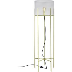 Designer-Stehlampe Bankamp Heritage E27 Messing matt H 127 cm - Farbe: transparent/gold - Material: Aluminium/Glas - Designer-Stehlampe