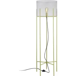 Designer-Stehlampe Bankamp Heritage E27 Messing matt H 127 cm - Farbe: transparent/gold - Material: Aluminium/Glas - Designer-Stehlampe