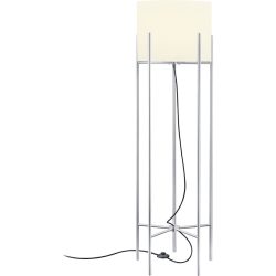 Designer-Stehlampe Bankamp Heritage E27 Nickel matt H 127 cm - Farbe: Nickel matt/weiss - Material: Metall/Glas - Designer-Stehlampe