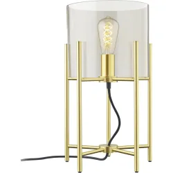 Designer-Tischlampe Bankamp Heritage E27 Messing matt H 34 cm - Farbe: Gold - Material: Messing/Glas - Designer-Tischlampe