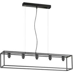 Pendellampe Nero M6 Schwarz Metall 95 cm 150 cm - Pendellampe