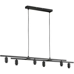 Pendellampe Nero M6 Schwarz Metall 115 cm 150 cm - Pendellampe