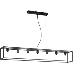 Pendellampe Nero M6 Schwarz Metall 130 cm 150 cm - Pendellampe