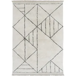 Teppich Ezra Beige/Weiss Baumwolle 160 cm 230 cm - Farbe: Crème - Teppich