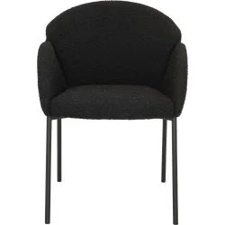 Stuhl Julia Schwarz Stoff/Metall 61.5 cm - Material: Bouclé Stoff, Metall - Stuhl