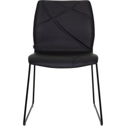 WILLISAU SWITZERLAND Stuhl Willisau Sora Leder schwarz - Material: Leder/Metall - Stuhl