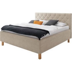 Bett Belial Beige Stoff 160 x 200 cm - Material: Bezug Stoff - Bett