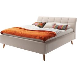 Bett Matero Beige Stoff 180 x 200 cm - Material: Bezug Stoff - Bett