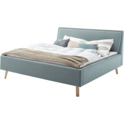 Bett Simas Blau Stoff 180 x 200 cm - Farbe: eisblau - Material: Bezug Stoff - Bett