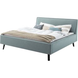 Bett Simas Blau Stoff 180 x 200 cm - Farbe: eisblau - Material: Bezug Stoff - Bett