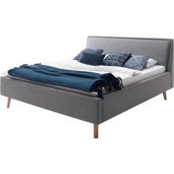 Bett Simas Grau Stoff 180 x 200 cm - Material: Bezug Stoff - Bett