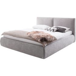 Bett Edgar Grau Stoff 180 x 200 cm - Farbe: Hellgrau - Material: Bezug Stoff - Bett