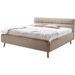 Bett Euvil Beige Stoff 160 x 200 cm - Material: Bezug Stoff - Bett