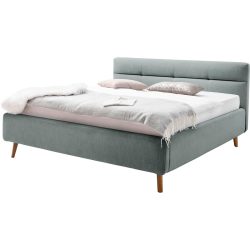 Bett Euvil Blau Stoff 160 x 200 cm - Farbe: eisblau - Material: Bezug Stoff - Bett