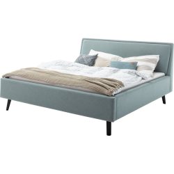 Bett Simas Blau Stoff 160 x 200 cm - Farbe: eisblau - Material: Bezug Stoff - Bett