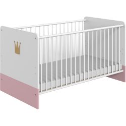 Babybett Cindra Rosa/Weiss Holzwerkstoff 70 x 140 cm - Farbe: weiss/rosé - Babybett