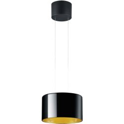 Designer-Pendellampe Bankamp Grand Luce gold 1-flammig D 32 cm - Farbe: Blattgoldoptik/schwarz - LED - Lichtfarbe: Extra warmweiss - Material: