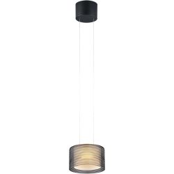 Designer-Pendellampe Bankamp Grand Groove schwarz 1-flammig dimmbar D 20 cm - LED - Lichtfarbe: Extra warmweiss - Material: Aluminium/Glas -