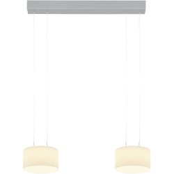 Designer-Pendellampe Bankamp Grand opal aluminium eloxiert 2-flammig - LED - Lichtfarbe: Extra warmweiss - Material: Aluminium/Glas -
