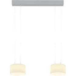 Designer-Pendellampe Bankamp Grand opal aluminium eloxiert 2-flammig - LED - Lichtfarbe: Extra warmweiss - Material: Aluminium/Glas -