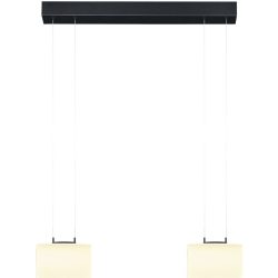 Designer-Pendellampe Bankamp Grand opal anthrazit 2-flammig - Farbe: anthrazit matt eloxiert - LED - Lichtfarbe: Extra warmweiss - Material: