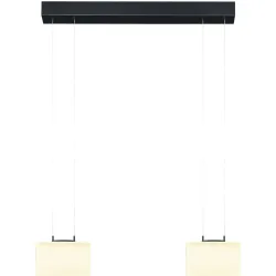 Designer-Pendellampe Bankamp Grand opal anthrazit 2-flammig - Farbe: anthrazit matt eloxiert - LED - Lichtfarbe: Extra warmweiss - Material:
