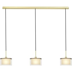 Designer-Pendellampe Bankamp Karl75 E14 Messing matt 3-flammig - Material: Messing/Glas - Designer-Pendellampe