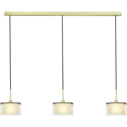 Designer-Pendellampe Bankamp Karl75 E14 Messing matt 3-flammig - Material: Messing/Glas - Designer-Pendellampe