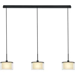 Designer-Pendellampe Bankamp Karl75 E14 schwarz 3-flammig - Material: Messing/Glas - Designer-Pendellampe