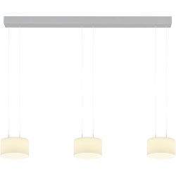 Designer-Pendellampe Bankamp Grand opal aluminium eloxiert 3-flammig - LED - Lichtfarbe: Extra warmweiss - Material: Aluminium/Glas -
